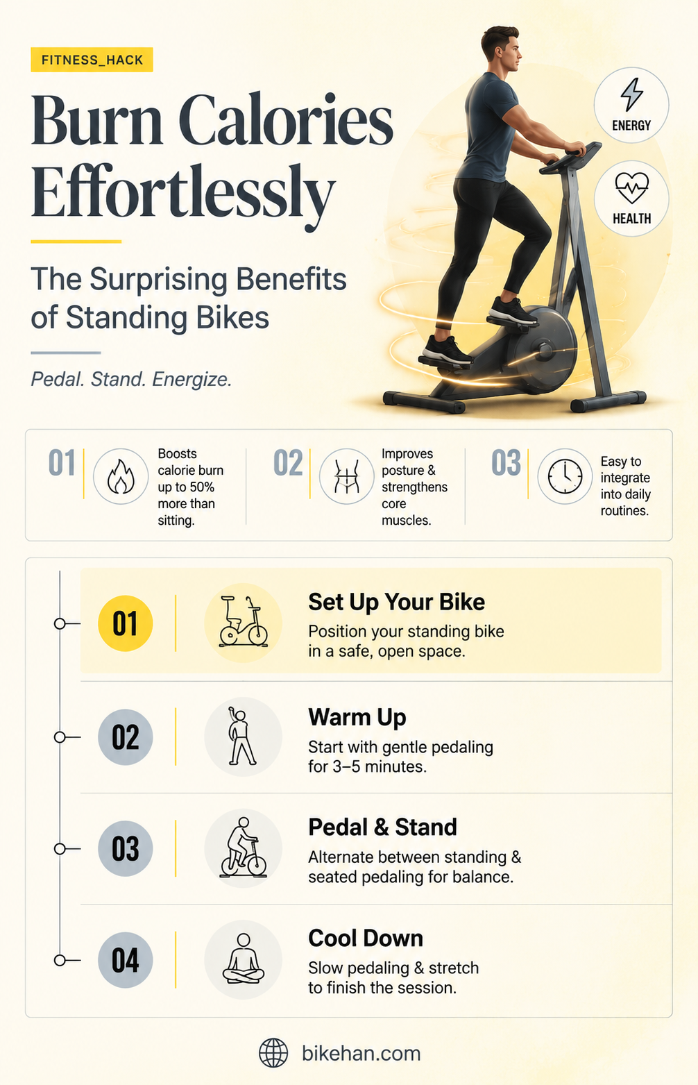 how many calories burn doing standing bike