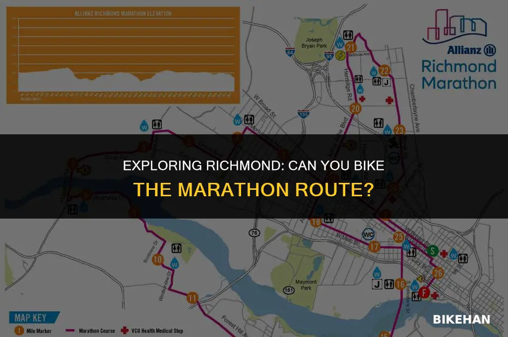 can you bike around the richmond marathon