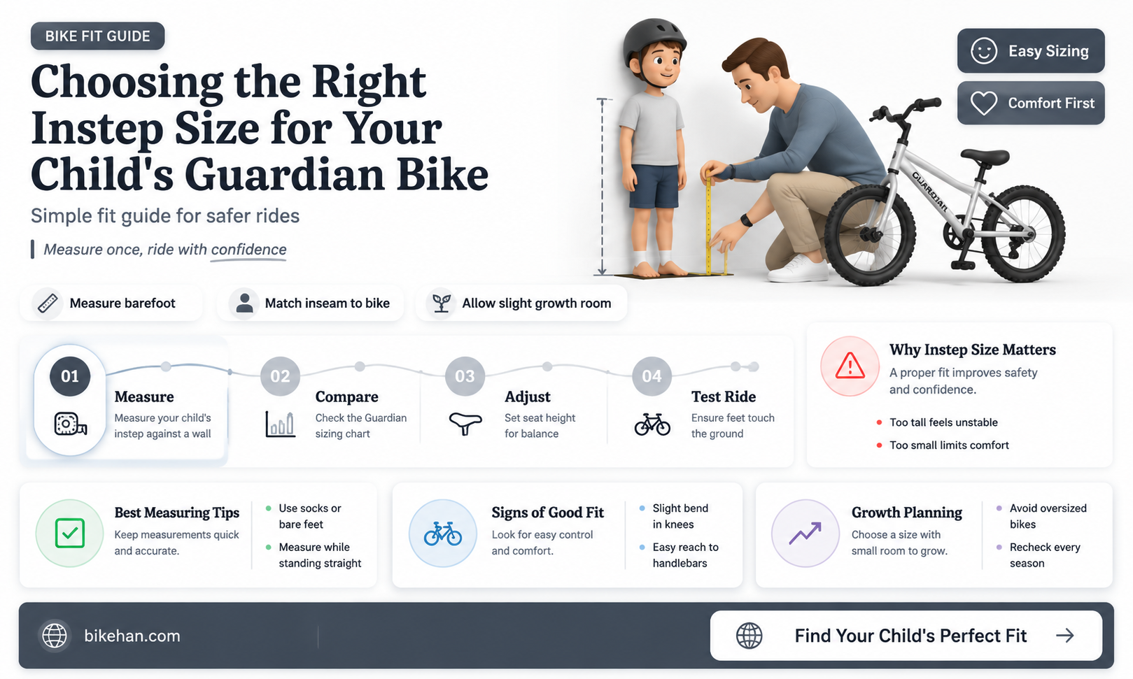 what size instep for a child