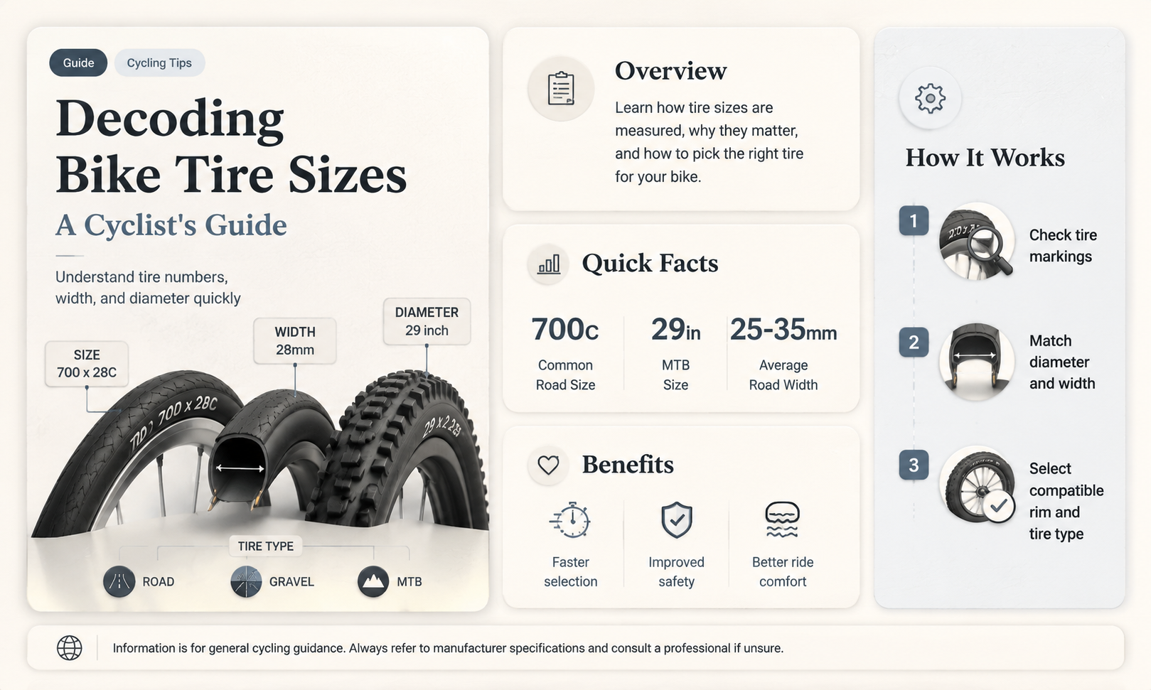 what is the difference in bike tire sizes