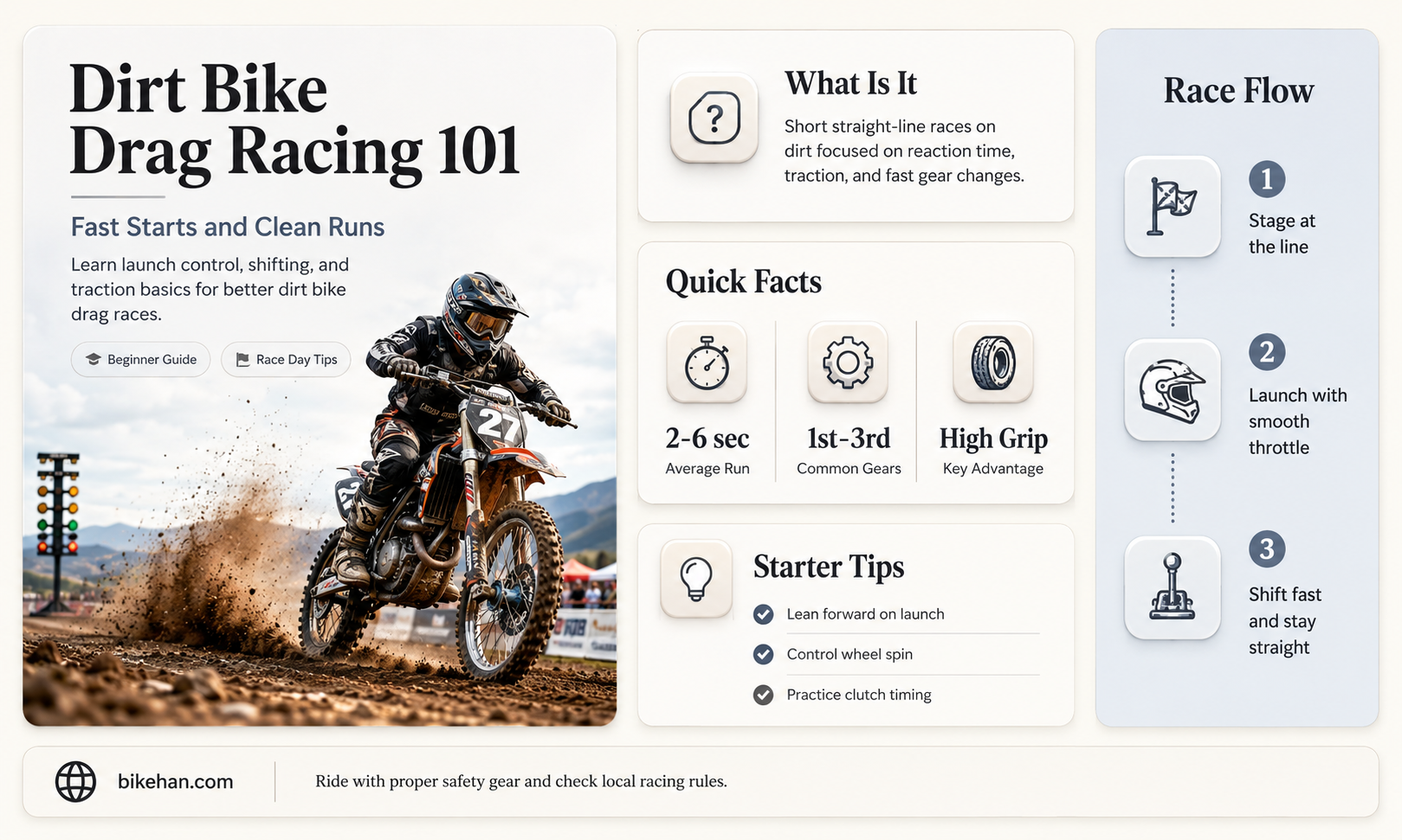 how to drag race a dirt bike