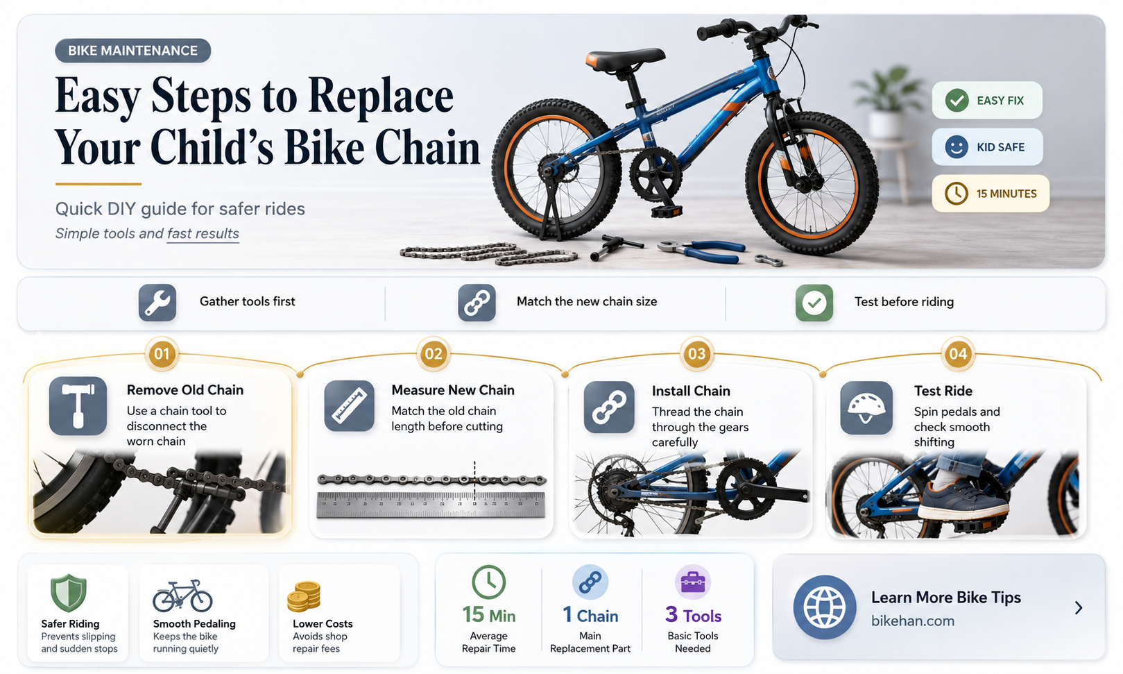 how to replace chain of my kids bike