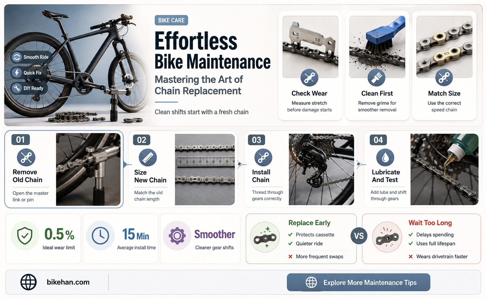 how to replace a bike chain park tool