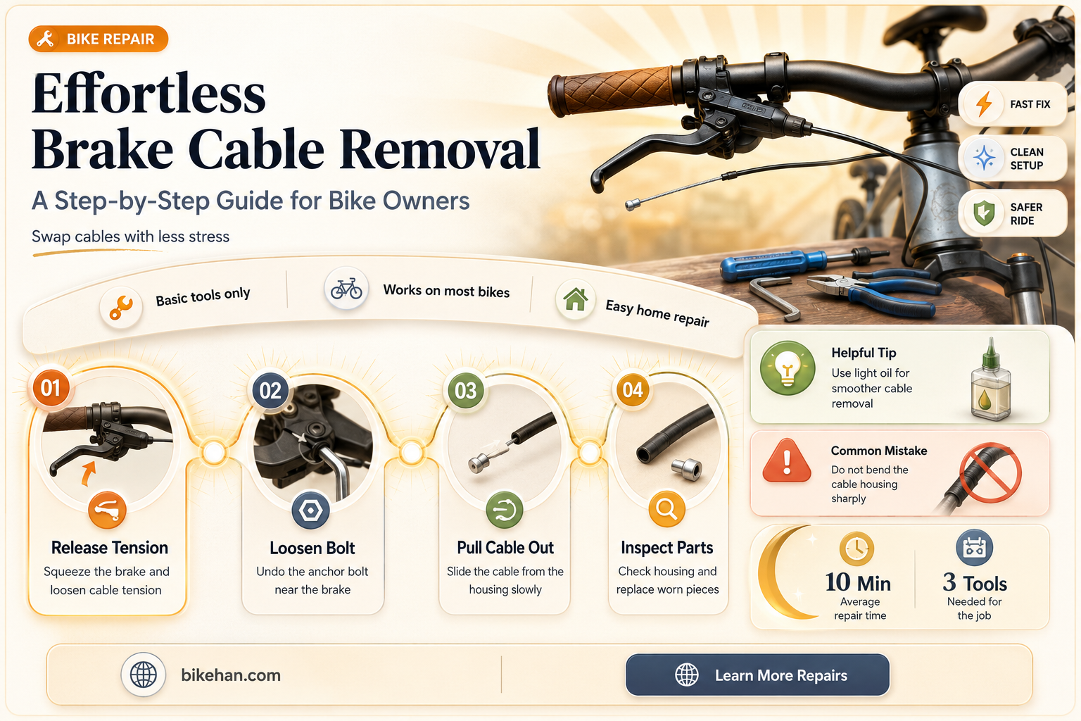 how to remove brake cable on bike