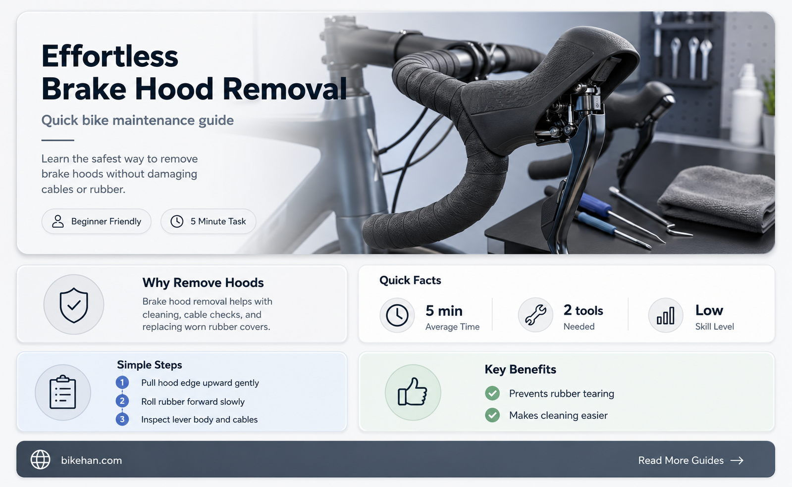 how to remove brake hoods from a bike