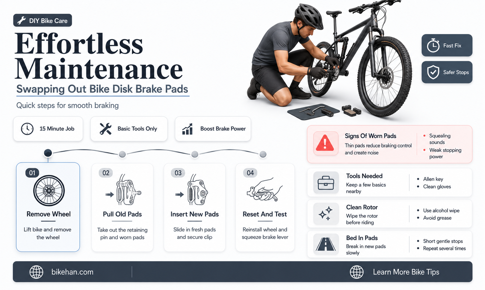 how to remove bike disk brake pads