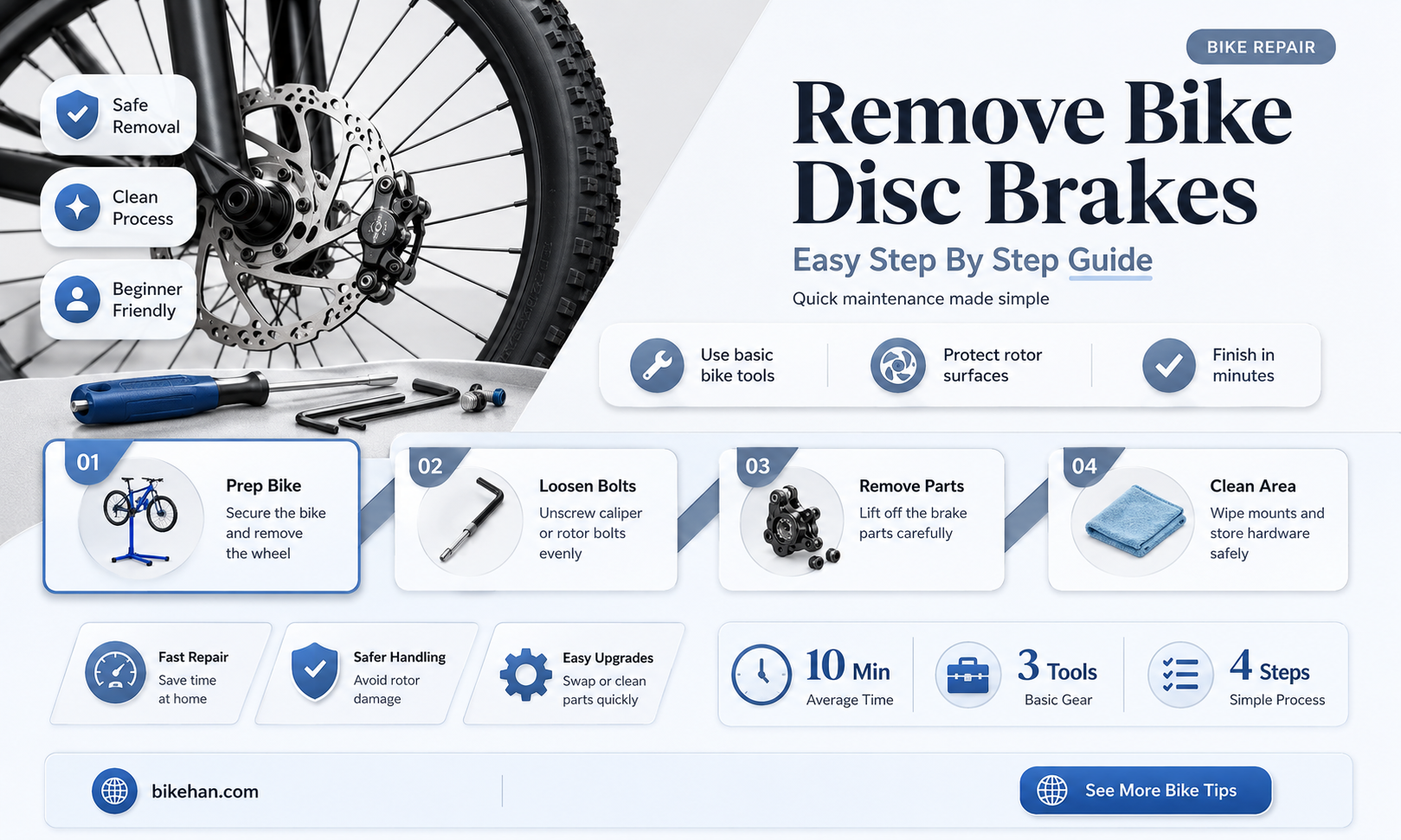 how to remove bike wheel disc brakes