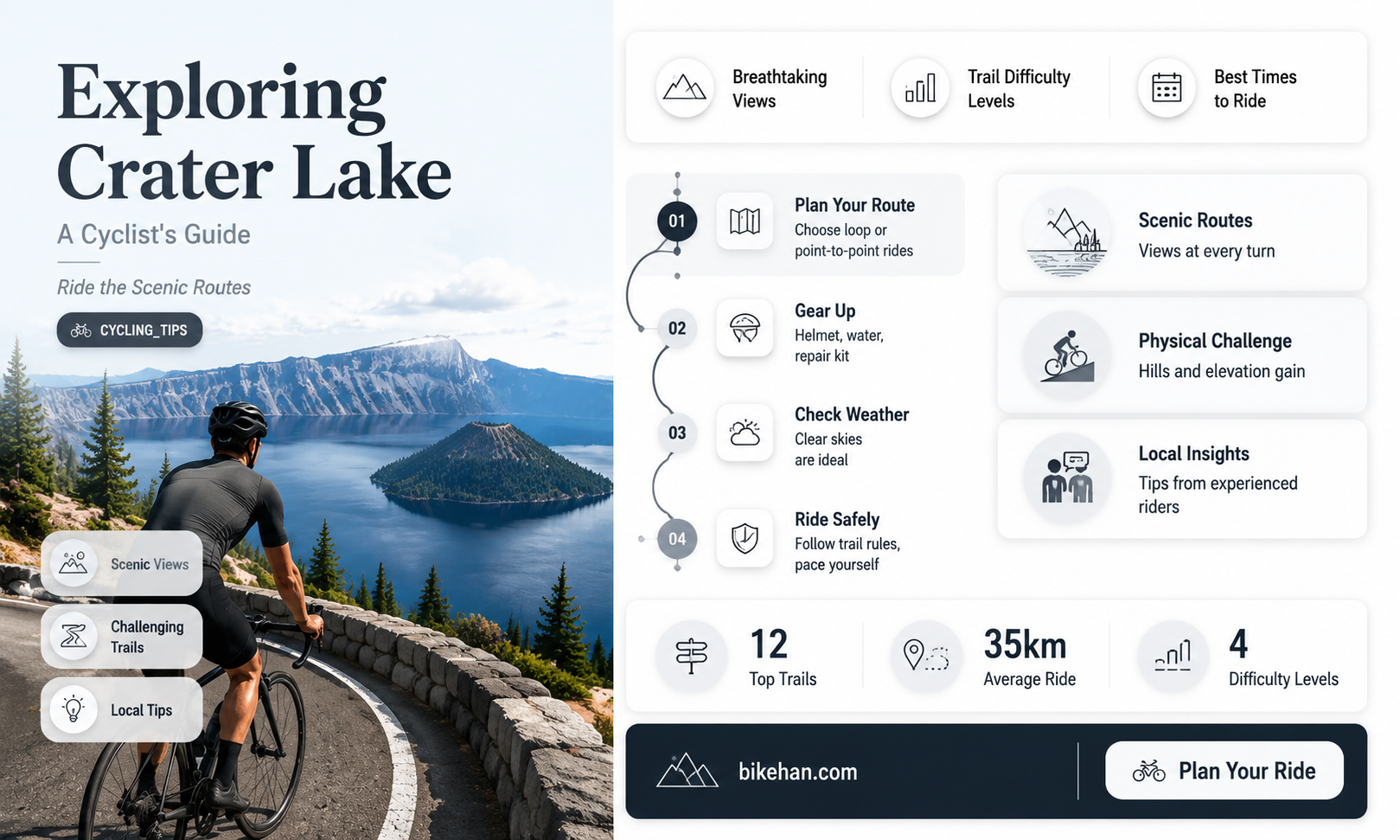 can you bike around crater lake