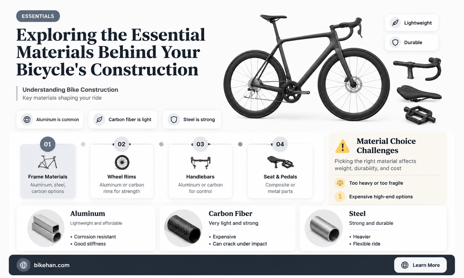 what materials are used to make a bike