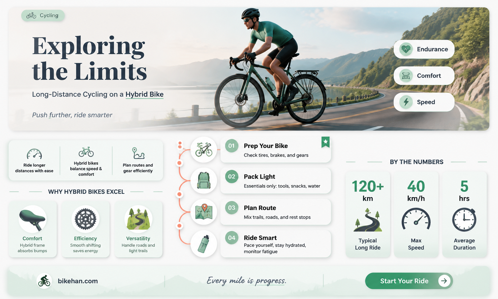 can you ride long distance on a hybrid bike