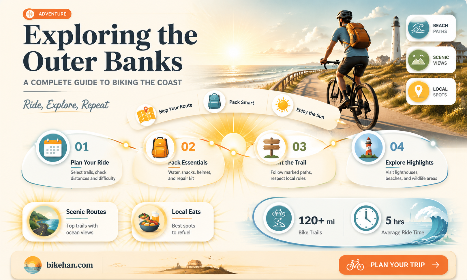 can you bike along the whole outer banks