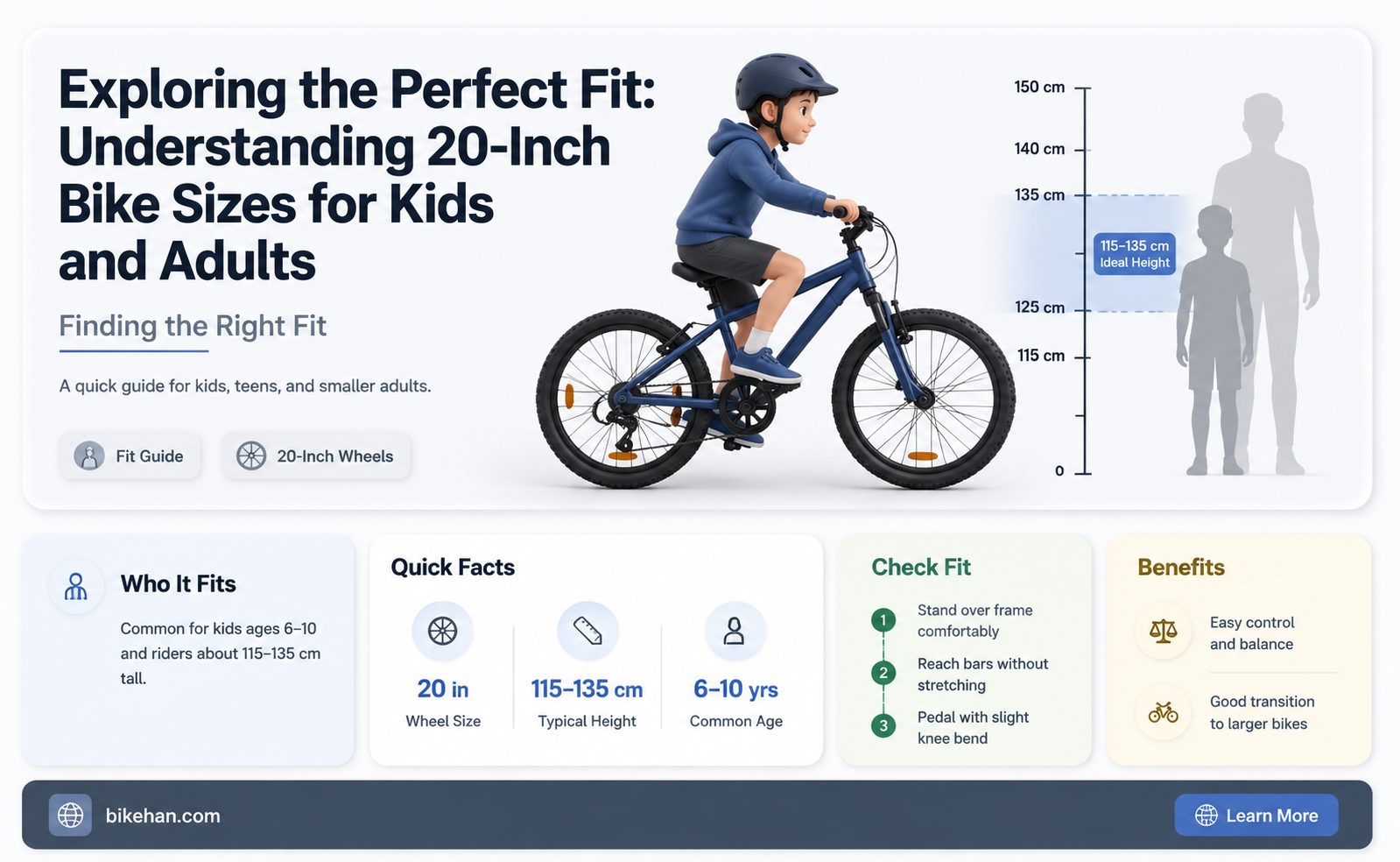 what size is 20 inch bike