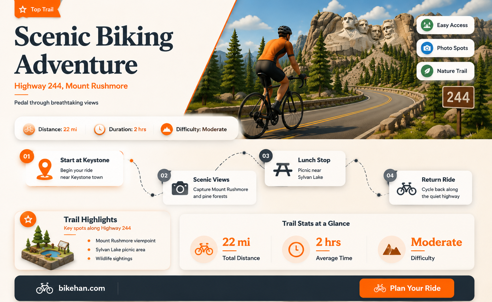 can you bike along 244 in mt rushmore