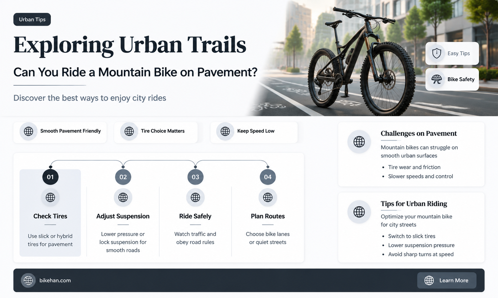 can you ride mountain bike on pavement