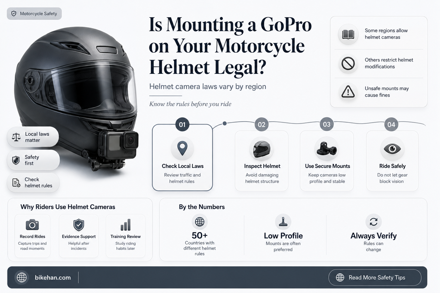 is a go pro on a motorcycle helmet illegal