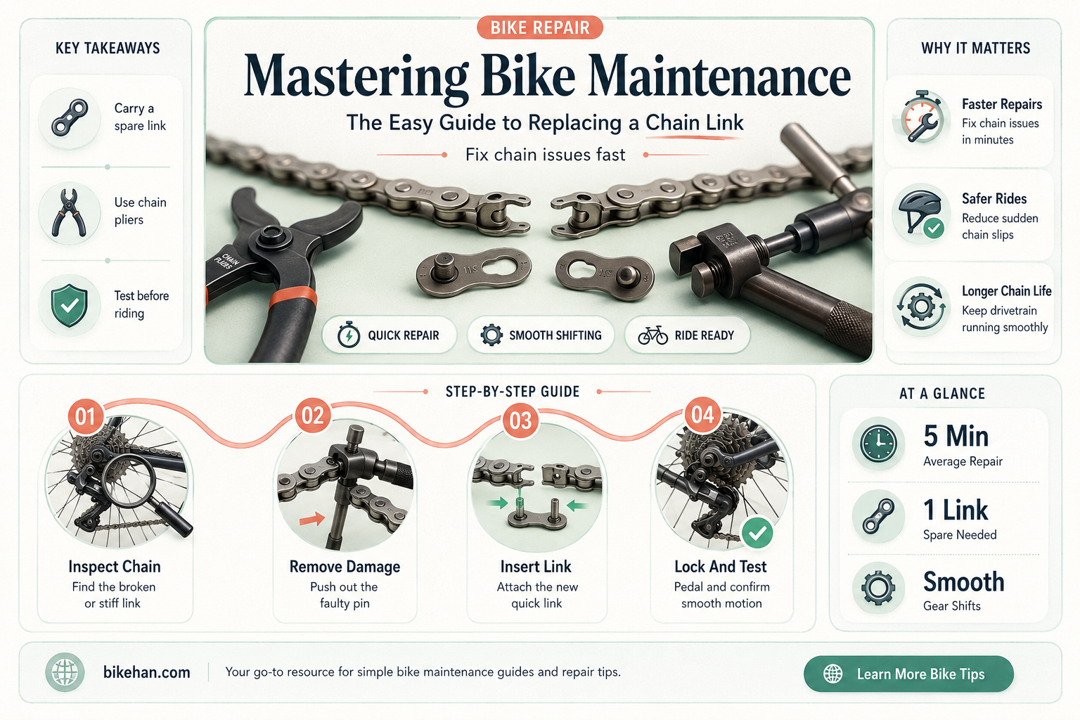 how to replace a bike chain link