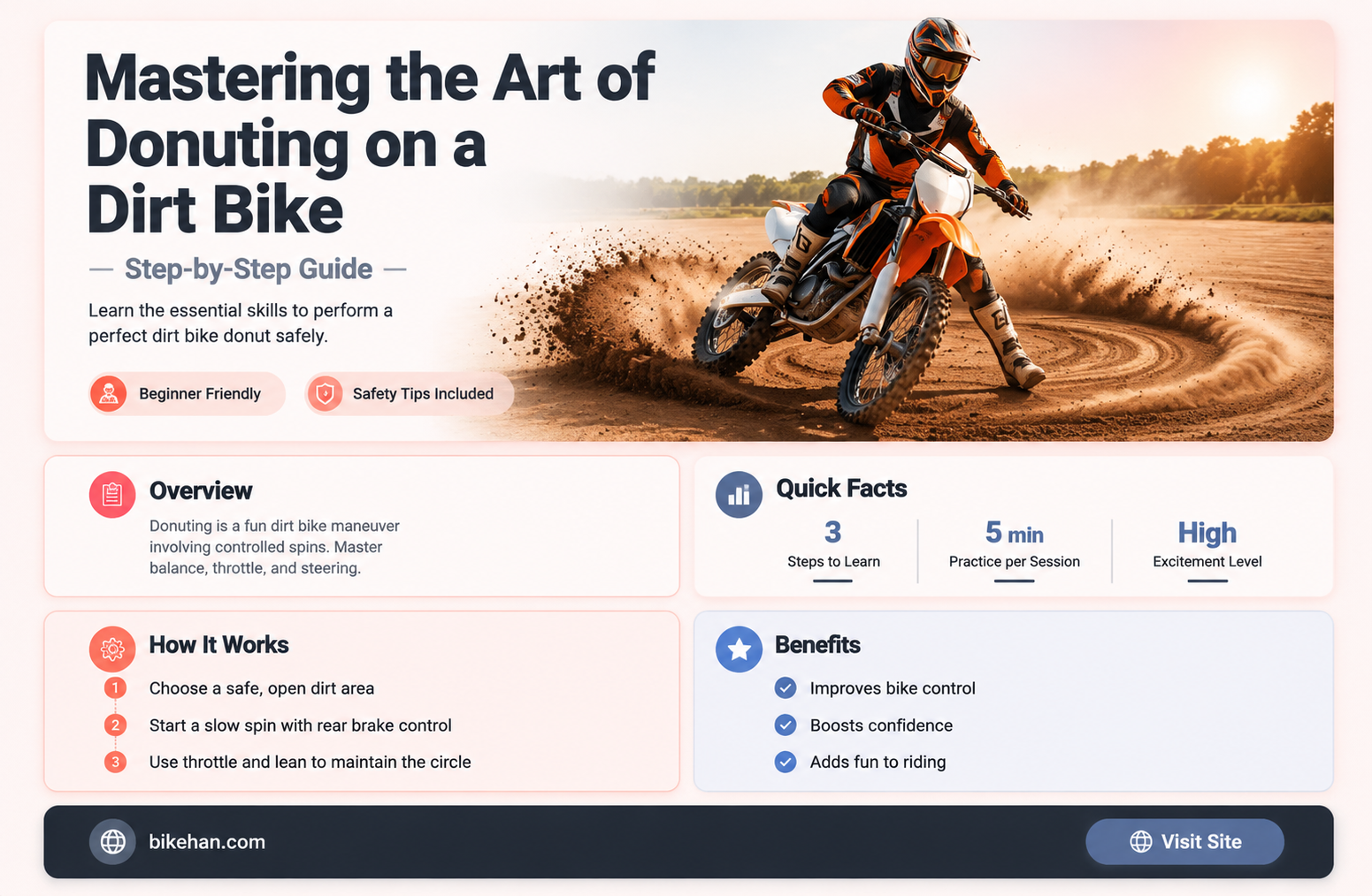 how to donut a dirt bike