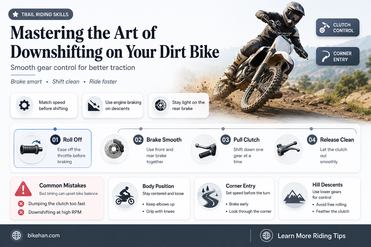 how to downshift a dirt bike
