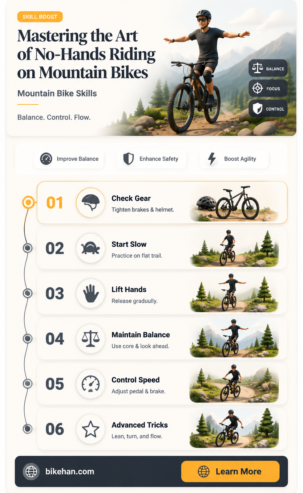 can you ride no hands on a mountain bike