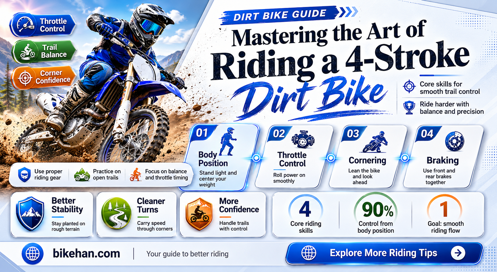 how to drive a 4 stroke dirt bike