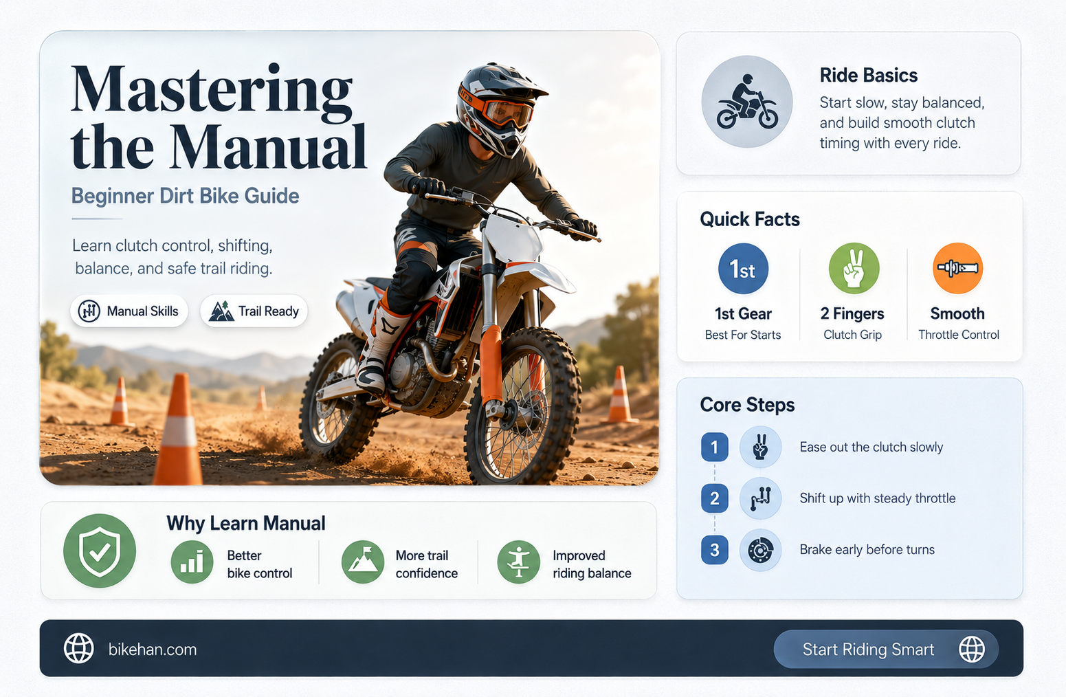 how to drive a manual dirt bike