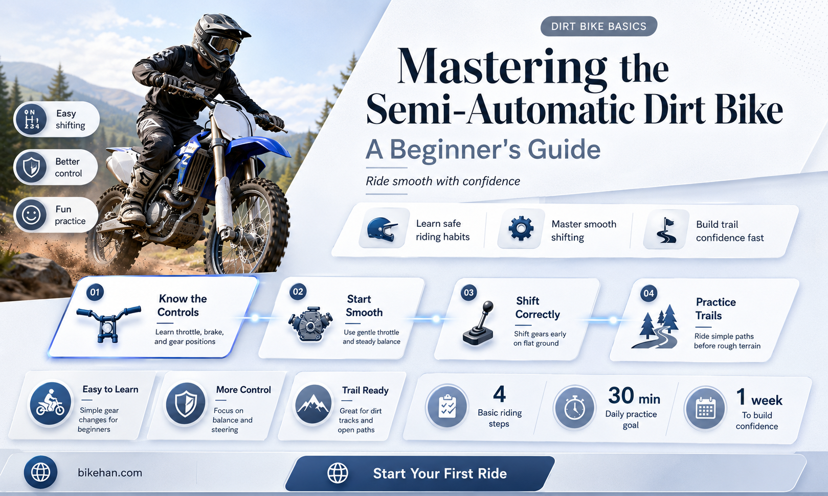 how to drive a semi automatic dirt bike