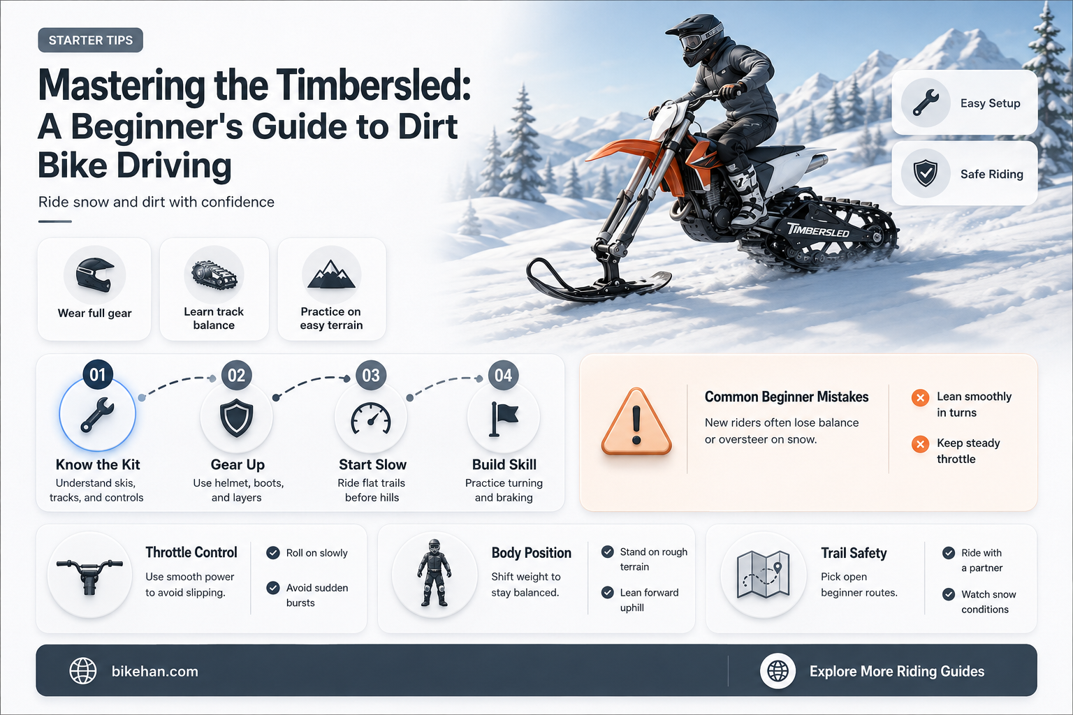 how to drive with timbersled dirt bike