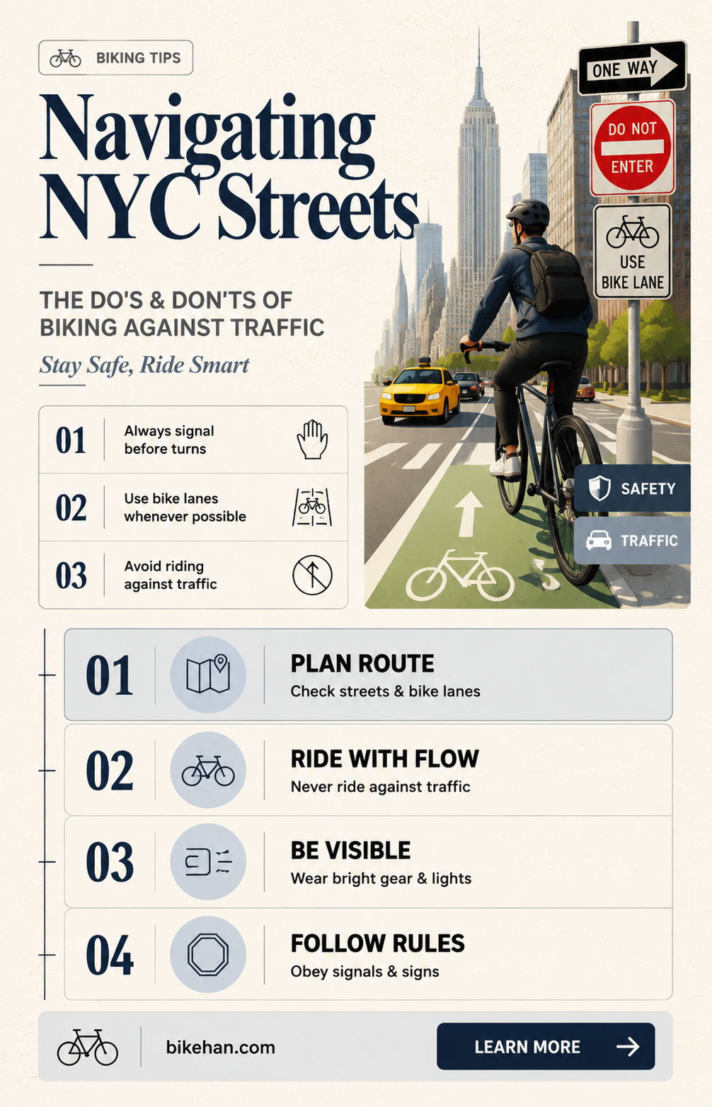 can you bike against traffic in new york city