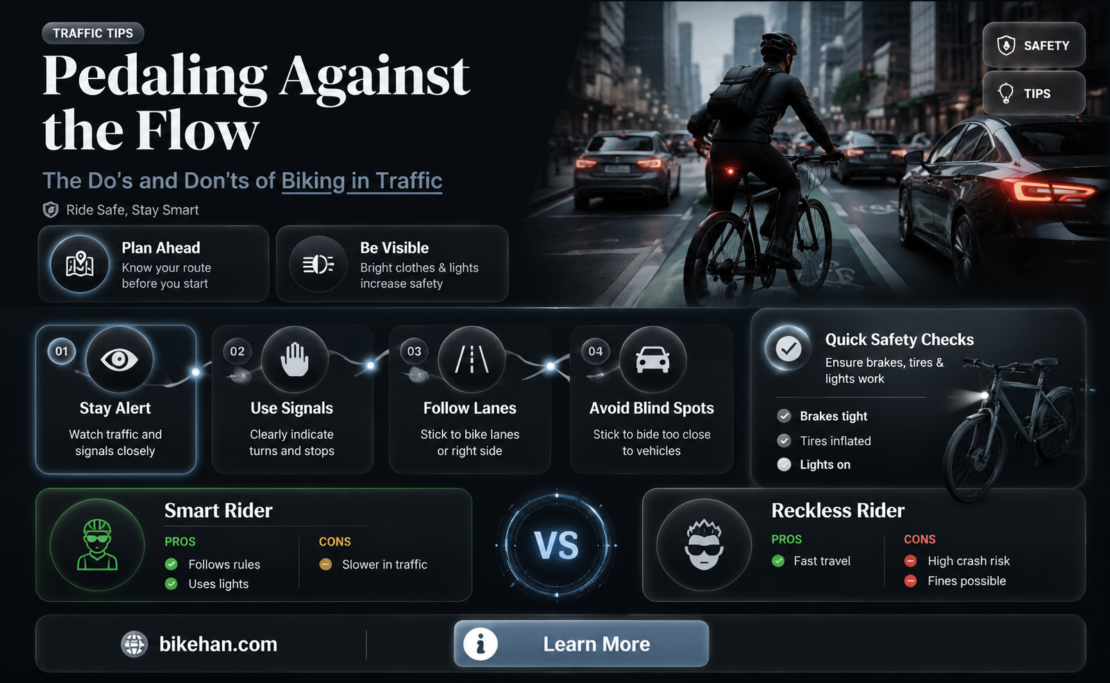 can you bike against traffic
