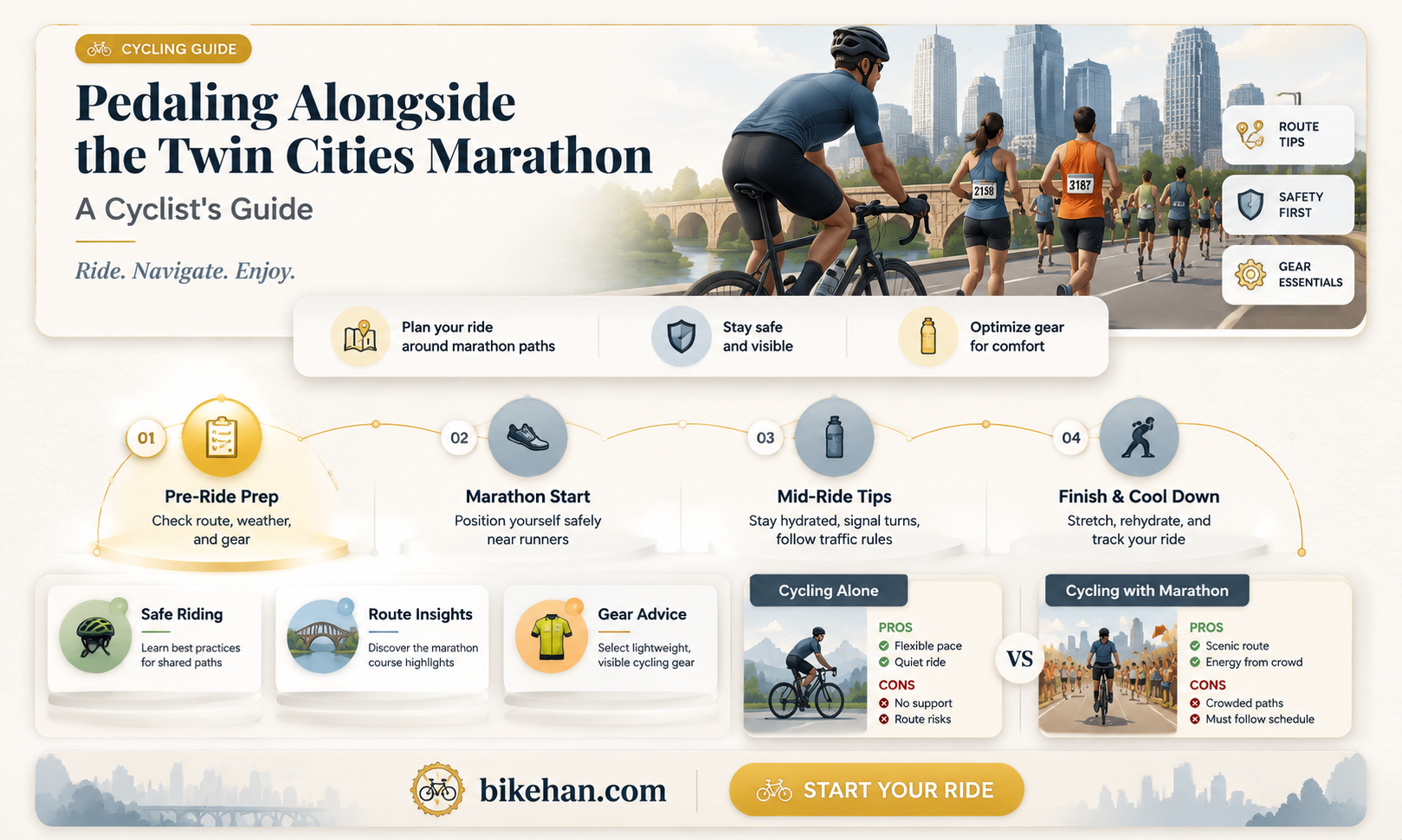 can you bike alongside the twin cities marathon