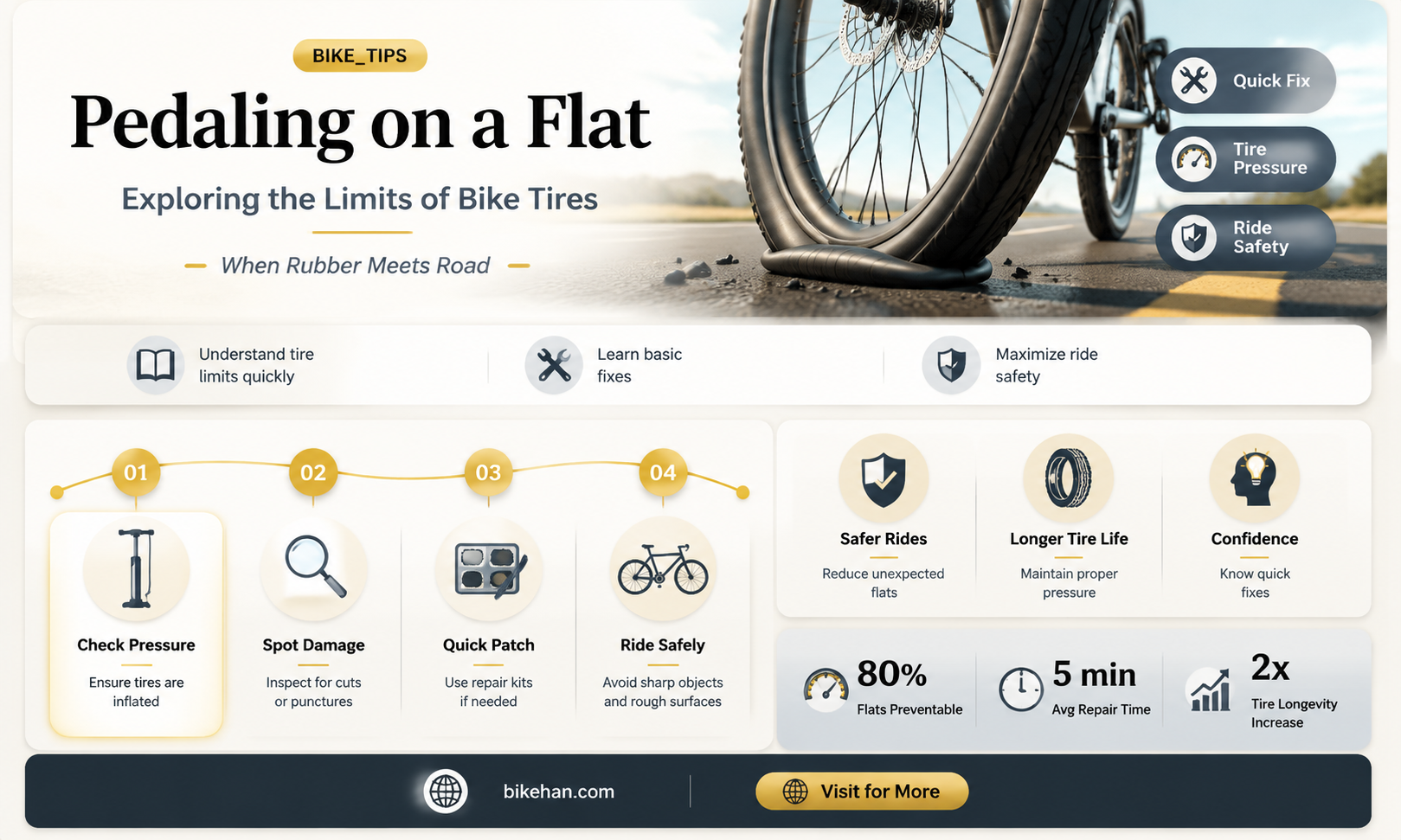 can you ride on a flat bike tire