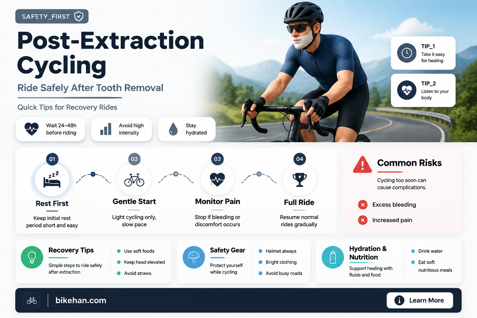 can you ride a bike after tooth extraction