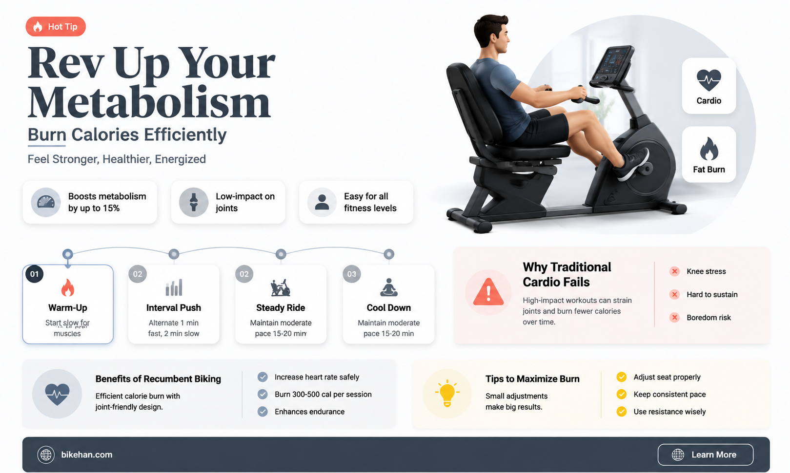 how many calorie burned on recumbent bike