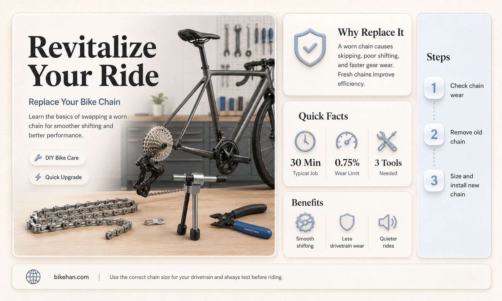 how to replace a new bike chain