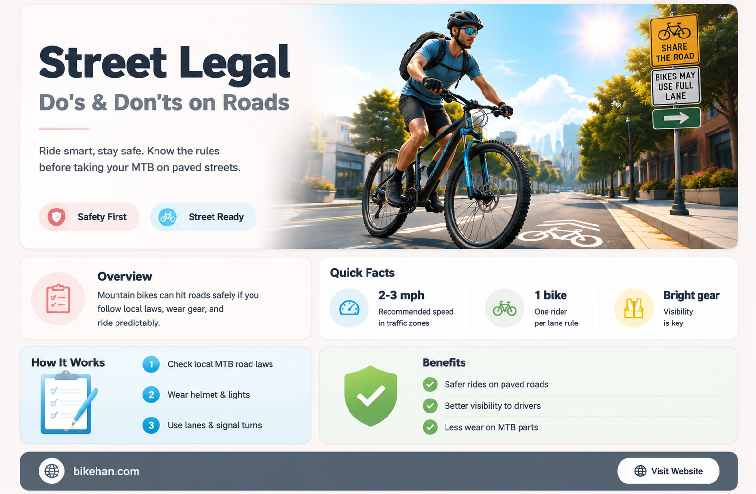 can you ride mountain bike on street