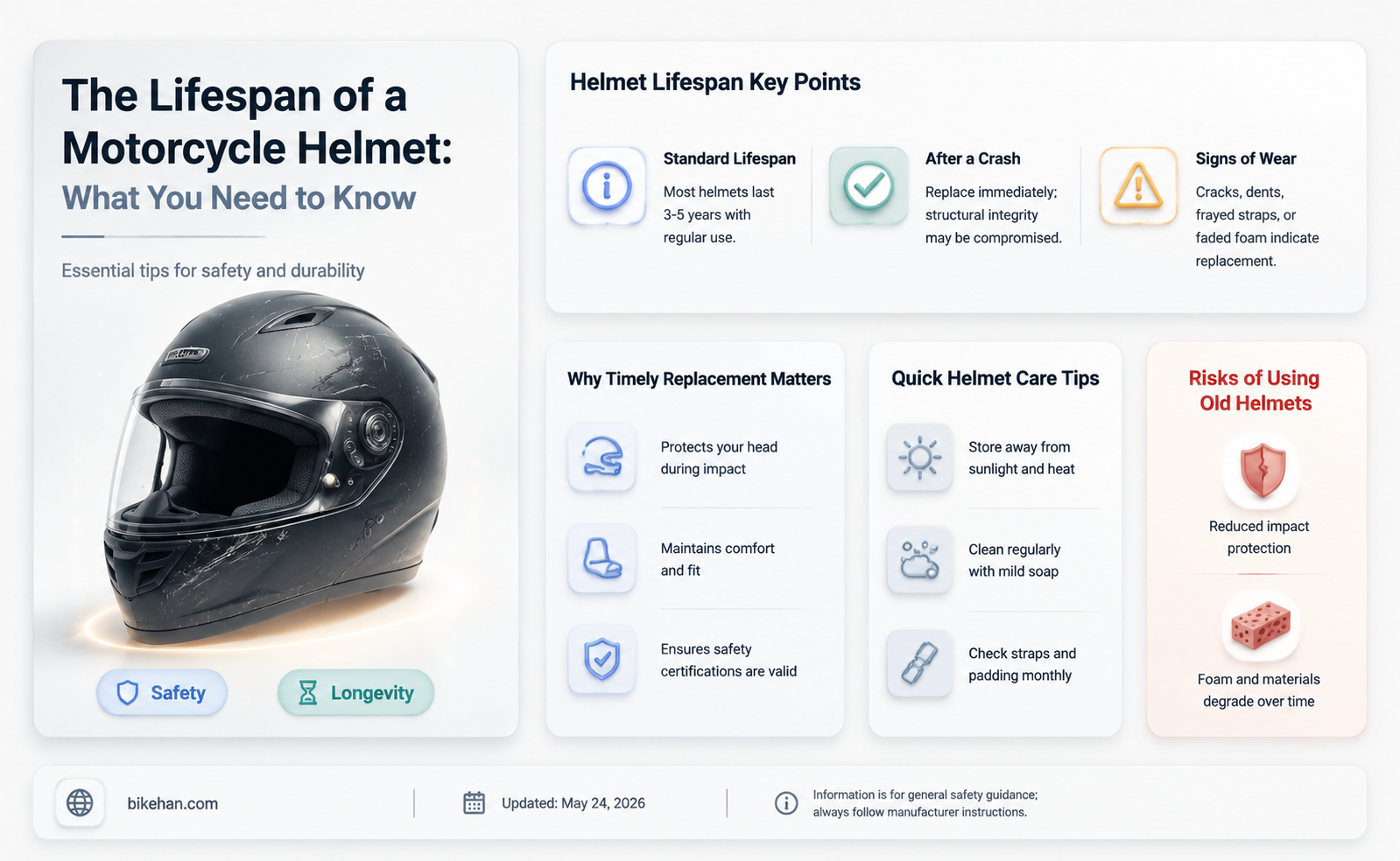 how long does a motorcycle helmet last