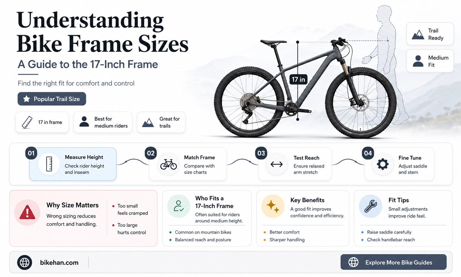 what size is 17 bike frame