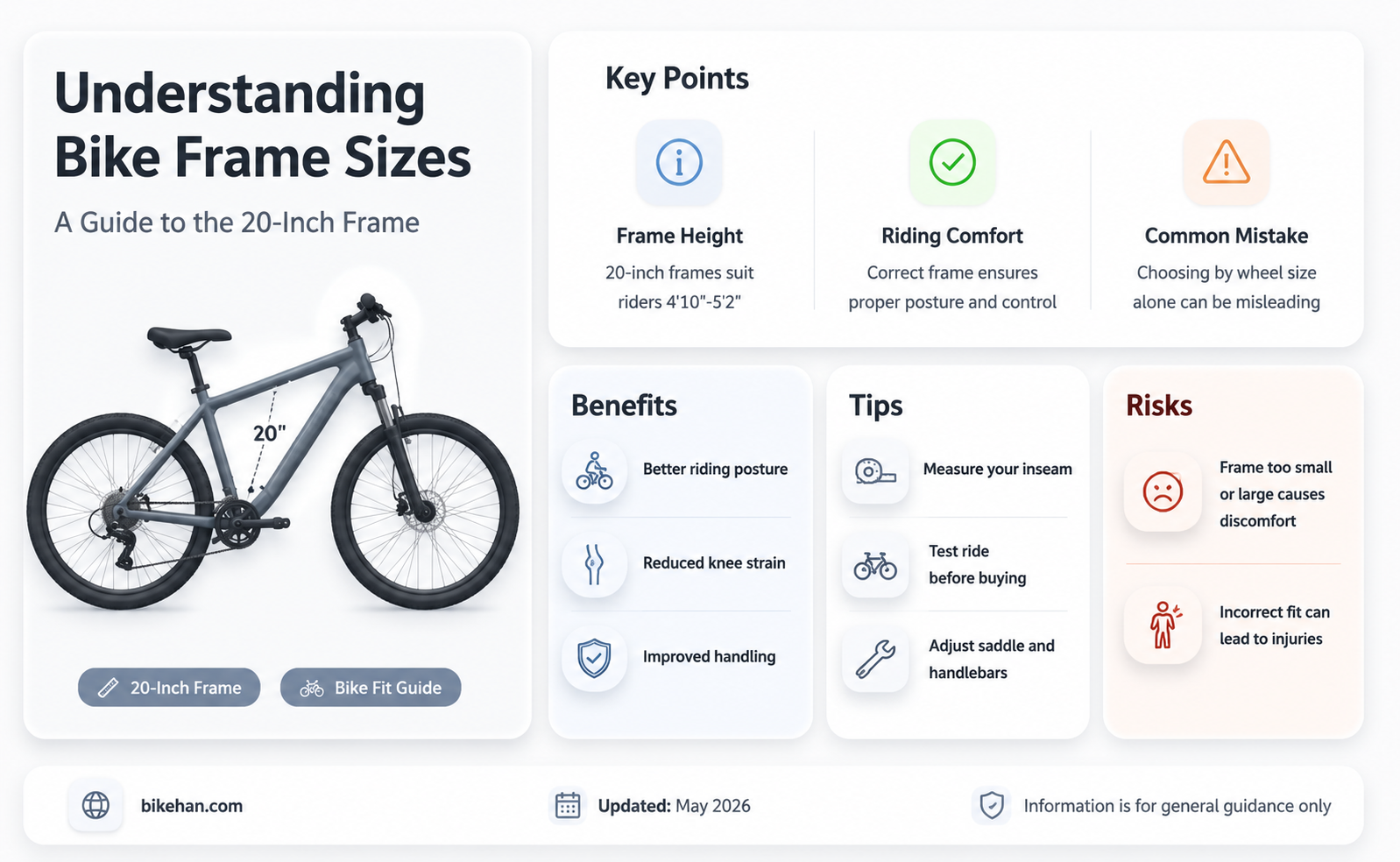 what size is 20 bike frame