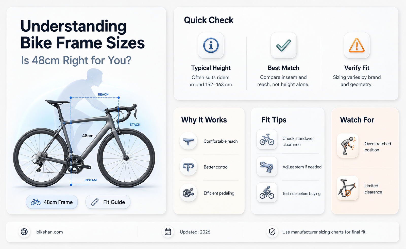 what size is 48cm bike frame
