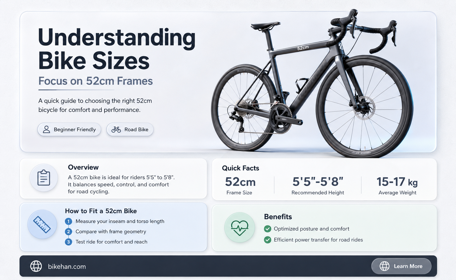 what size is 52cm bike