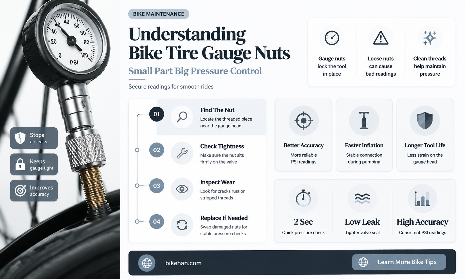 what is the nut on a bike tire gauge for
