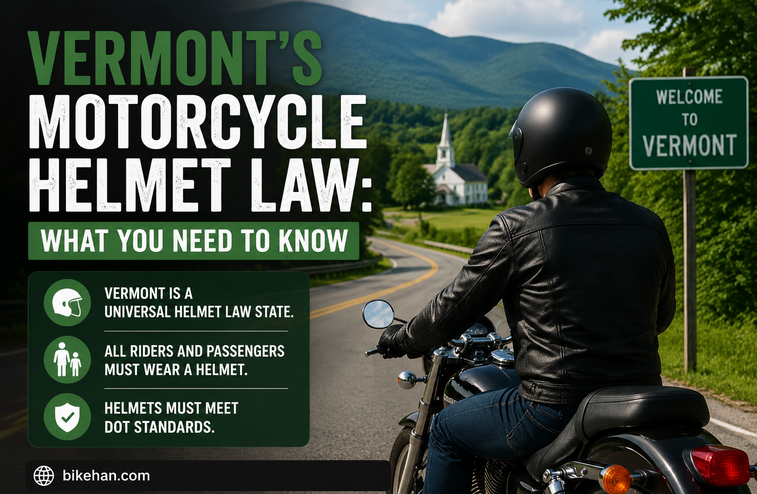 does vermont have a motorcycle helmet law
