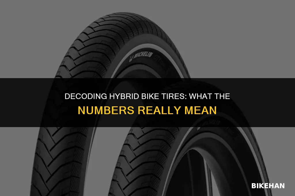 what numbers indicate hybrid tires bike